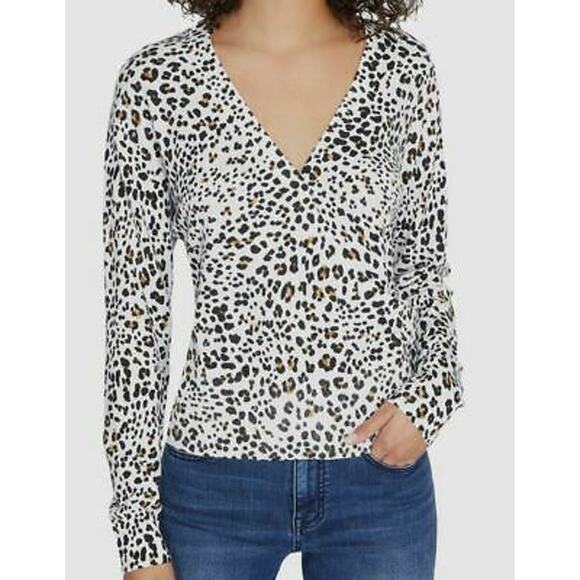 Sanctuary XOXO Animal Print V Neck Sweater // XS - Picture 5 of 13